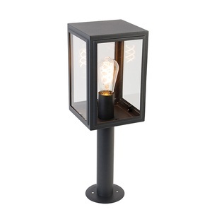 QAZQA, Außenlampenmast grau 50 cm IP44 - Sutton, Außenlampenmast grau 50 cm IP44 - Sutton