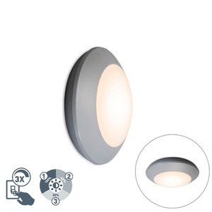 QAZQA, Moderne Deckenleuchte grau IP65 - Bertina, Moderne Deckenleuchte grau IP65 - Bertina