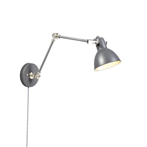 QAZQA, Industrielle Wandleuchte grau verstellbar - Dazzle