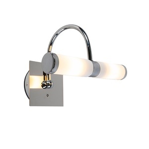 QAZQA, Klassische Wandleuchte Chrom IP44 - Bad 2 Bogen, Klassische Wandleuchte Chrom IP44 - Bad 2 Bogen