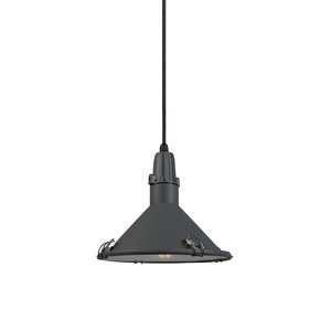 QAZQA, Industrielle Hängelampe grau IP44 - Vida, Industrielle Hängelampe grau IP44 - Vida