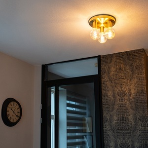 QAZQA, Art Deco Deckenleuchte Gold - Facil 3, Art Deco Deckenleuchte Gold - Facil 3