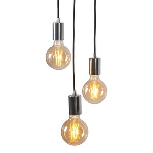 QAZQA, Moderne Hängelampe Chrom - Facil 3, Moderne Hängelampe Chrom - Facil 3