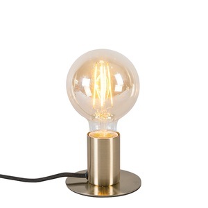 QAZQA, Art Deco Tischlampe Gold - Facil, Art Deco Tischlampe Gold - Facil