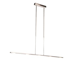 QAZQA, Moderne Hängelampe Stahl inkl. LED, verstellbar - Fett, Moderne Hängelampe Stahl inkl. LED, verstellbar - Fett
