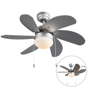 QAZQA, Deckenventilator grau - Fresh 3, Deckenventilator grau - Fresh 3