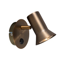 QAZQA, Wandstrahler Bronze schwenkbar und neigbar mit Schalter - Karin 1