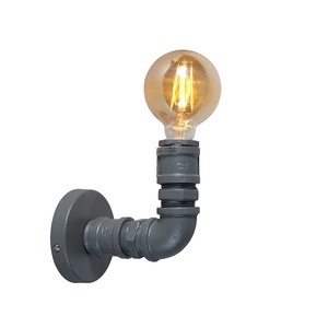 QAZQA, Industrielle Wandleuchte dunkelgrau - Plumber 1, Industrielle Wandleuchte dunkelgrau - Plumber 1