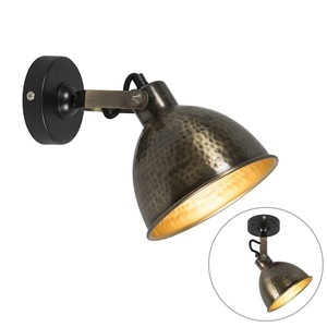 QAZQA, Wandleuchte Kupfer mit Messing verstellbar 19,5 cm - Liko