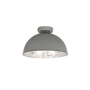 QAZQA, Deckenleuchte Magna in stilvollem Silber, Deckenleuchte grau mit silber 30 cm - Magna Basic