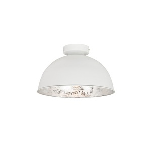 QAZQA, Weiße Deckenlampe mit Silber 30 cm - Magna Basic