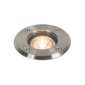 QAZQA, Outdoor Ground Spot Stahl 11cm IP67 - Basic Round, Outdoor Ground Spot Stahl 11cm IP67 - Basic Round