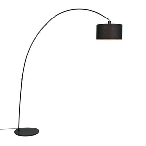 QAZQA, Moderne Bogenlampe schwarz - Vinossa