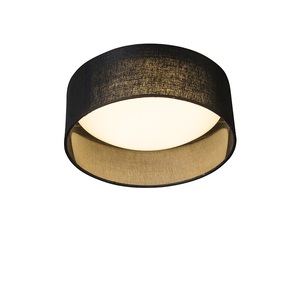 QAZQA, Deckenleuchte schwarz 28 cm inkl. LED - Drum Combi