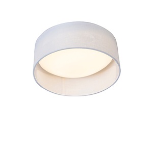 QAZQA, Deckenleuchte weiß 28 cm inkl. LED - Drum Combi