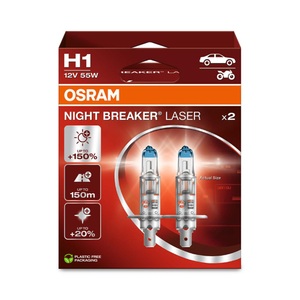 Osram, Scheinwerferlampen Osram Night Breaker Laser H1 Duobox, Scheinwerferlampen Osram Night Breaker Laser H1 Duobox