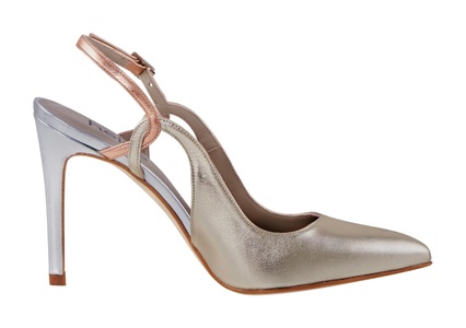 Heine, Slingpumps im Metallic-Look, 