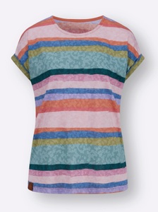 Shirt in rosenquarz-jade-geringelt von heine