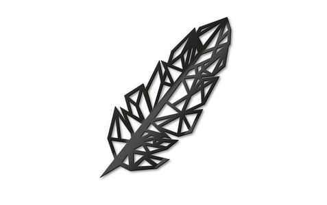 Trenddeko, Trenddeko Bild Origami Feder 15 x 40 cm, Acryl, 