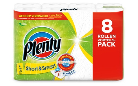 Plenty, Plenty Haushaltspapier Short & Smart 8, Plenty Haushaltspapier Short & Smart 8 Rollen à 74 Blatt