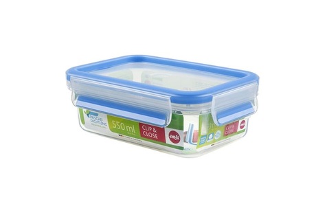 undefined, Emsa Frischhaltedose Clip & Close, Emsa Frischhaltedose 0,55 l , 508538 , Blau, Transparent , Kunststoff , 11.3x5.8 cm , lebensmittelecht, luftdichter Verschluss, auslaufsicher, wasserdicht, mikrowellengeeignet, stapelbar , 0032621130