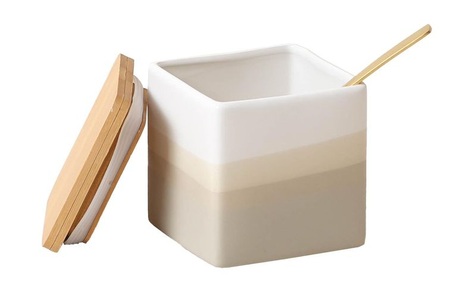 undefined, Steindose mit Deckel Vorratsdose, Esmée Vorratsbehälter 0.75 l, Beige/Grau/Weiss