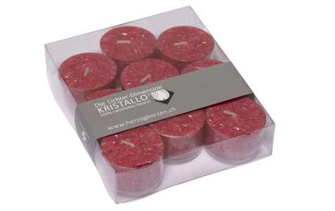 Herzog Kerzen AG, Herzog Kerzen AG Herzog Kerzen AG Teelichter, Herzog Kerzen AG Teelichter Kristallo Ø 4 cm 9 Stück, Rubin