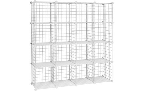 SONGMICS, Songmics Regal mit Gitterwürfeln aus Eisen, Weiss, SONGMICS Regal »aus, Weiss«