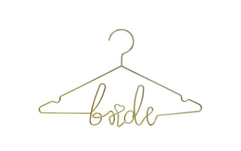 PartyDeco, Partydeco Partyaccessoire Kleiderbügel Bride 45 x 27 cm, Gold, Partydeco Partyaccessoire Kleiderbügel Bride 45 x 27 cm, Gold
