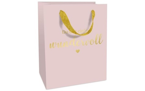 Braun + Company, Braun + Company Geschenktasche Du bist wundervoll 12 x 15 x 6 cm, Rosa, 