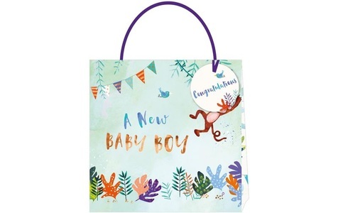 Cart, Cart Geschenktasche Blau, Baby Boy Monkey, 