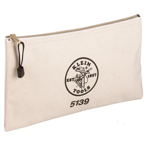 Klein Tools, Klein Tools 5139 5139 Elektriker, Handwerker, Techniker Werkzeugtasche unbestückt, KLEIN TOOLS 5139 Stoff-Reißverschlusstasche, Canvas, Naturfarben