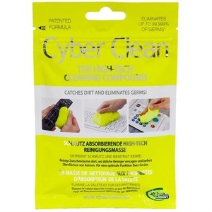 CYBER CLEAN, Cyber Clean® Reinigungsmasse Das Original, für strukturierte Oberflächen, wiederverwendbar, biologisch abbaubar, gelb, 80 g im Zip Bag Beutel, CyberClean Reinigungsmittel Zip Bag 80 gr. Home & Office