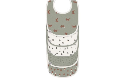 Lässig, Lässig Lätzchen 5er Pack Little Forest Fuchs, Lätzchen LITTLE FOREST FOX 5er-Set in grau