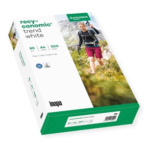 Inapa, Recyconomic Trend white A4, Papier, Recyconomic TrendWhite Druckerpapier, 80er Weisse A4, 500 Blatt, 80g/m², 100% re