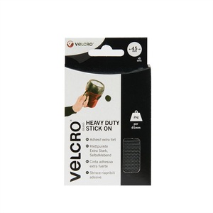 VELCRO, VELCRO® Klettpunkte zum Aufkleben Haft- und Flauschteil, extrastark (Ø) 45 mm Schwarz 12 St., VELCRO® Klettpunkte Extra Stark Selbstklebend Haken & Flausch 45mm x 6 sets Schw