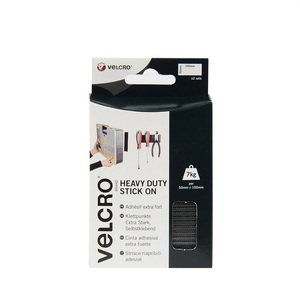VELCRO, VELCRO® VEL-EC60239 Klettband zum Aufkleben Haft- und Flauschteil, extrastark (L x B) 100 mm x 50 mm Schwarz 2 Paar, VELCRO® Klettstreifen Extra Stark Selbstklebend Haken & Flausch 50mm x 100mm x 2