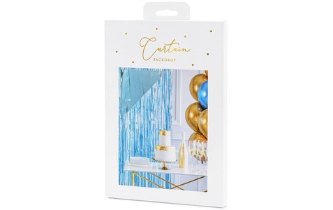 PartyDeco, Partydeco Partyaccessoire Vorhang 90 x 250 cm, Hellblau, Partydeco Partyaccessoire Vorhang 90 x 250 cm, Hellblau
