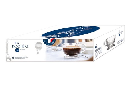 La Rochère, La Rochère - Gläser-Set FLORE - transparent - Glas - 5.5 cm, La Rochère - Espressotassen-Set FLORE - transparent - Glas - 5.5 cm