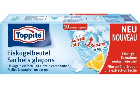 Marchon, Marchon - 10er-Set Eiswürfelbeutel - Transparent, Toppits Eiswürfelbeutel 10 Stück, Blau/Transparent