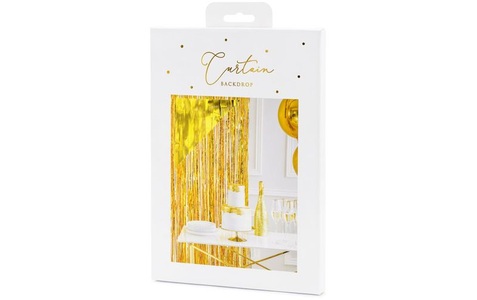 PartyDeco, Partydeco Partyaccessoire Vorhang 90 x 250 cm, Gold, Partydeco Partyaccessoire Vorhang 90 x 250 cm, Gold