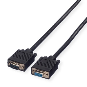 ROLINE, Roline VGA Verlängerungskabel VGA 15pol. Buchse, VGA 15pol. Stecker 20.00 m Schwarz 11.04.5320 doppelt geschirmt,, ROLINE VGA-Kabel HD15 ST - BU, 20 m