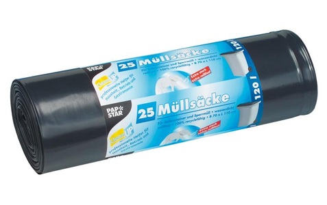 PAPSTAR, Papstar Kehrichtsack 120 l, 25 Stück, Grau, Papstar Kehrichtsack 120 l, 25 Stück, Grau
