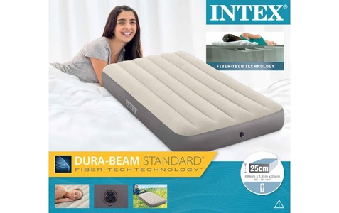 undefined, Intex 64101 Luftmatratze Einzelmatratze Beige, Grau, Intex Luftbett »Luftbett Deluxe Single-High Twin«