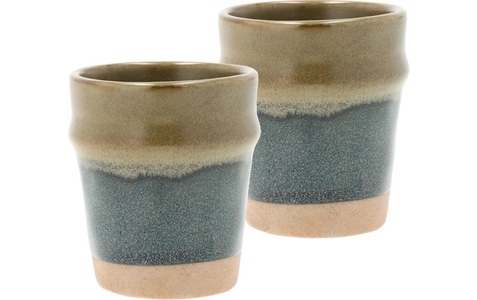 Villa Collection, Villa Collection Espresso Becher Evig 100 ml, 2 Stück, Blau/Braun, 