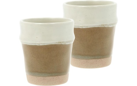 Villa Collection, Villa Collection Espresso Becher Evig 100 ml, 2 Stück, Crème/Rostbraun, Villa Collection Espresso Becher Evig 100 ml, 2 Stück, Crème/Rostbraun