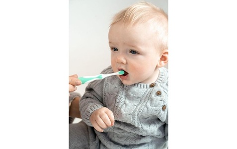 brush-baby, brush-baby Zahnbürste und Zahnungshilfe Türkis/Weiss, 