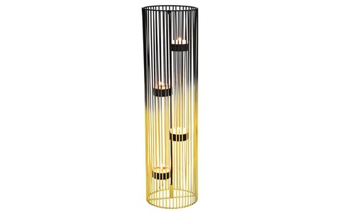 G. Wurm, G. Wurm Teelichthalter 4er Set, Gold/Schwarz, 