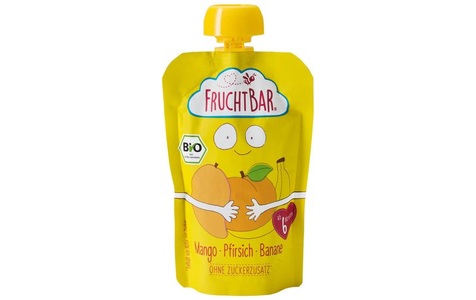 FruchtBar, FRUCHTBAR Fruchtpüree Bio Mango Pfirsich Banane (100 g), 