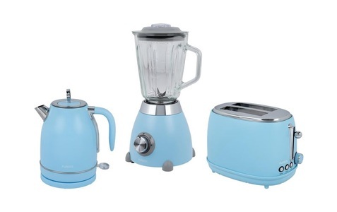 FURBER, Furber Wasserkocher; Standmixer und Toaster Set; Hellblau Küchen-Set, 